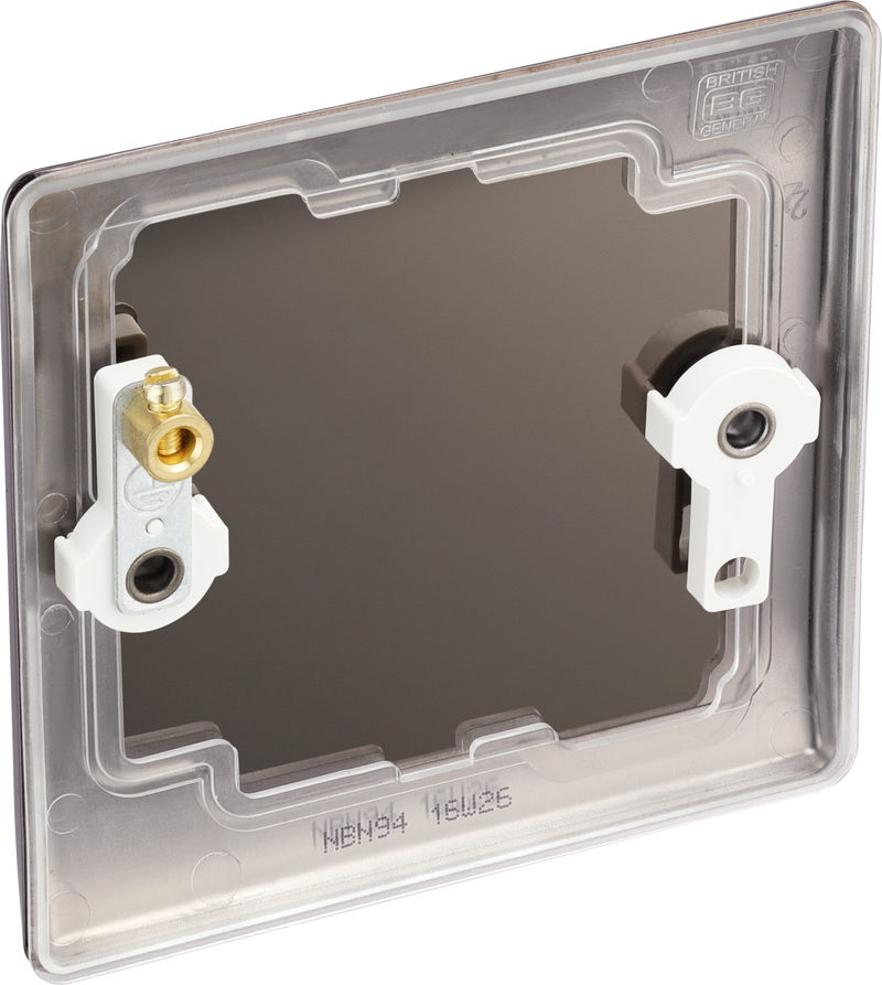 BG Electrical Nexus Metal Black Nickel - Single, blank plate