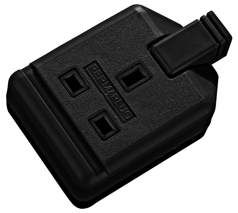 Masterplug Work - 1 Socket, 13A, Black