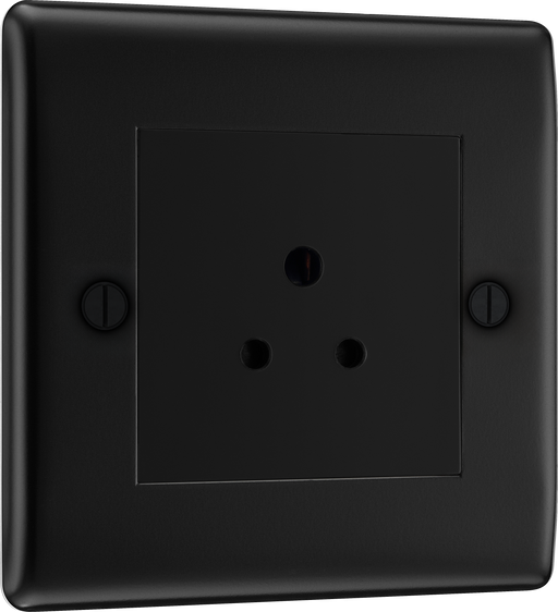 BG Electrical Nexus Metal Matt Black - 2A, Single, unswitched, round pin