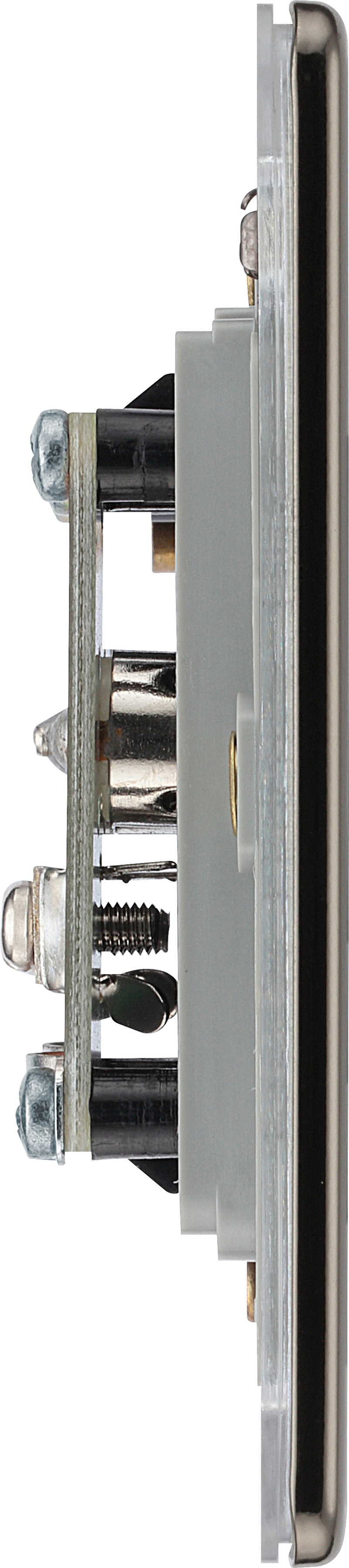 BG Electrical Flatplate Screwless Black Nickel - Double co-axial