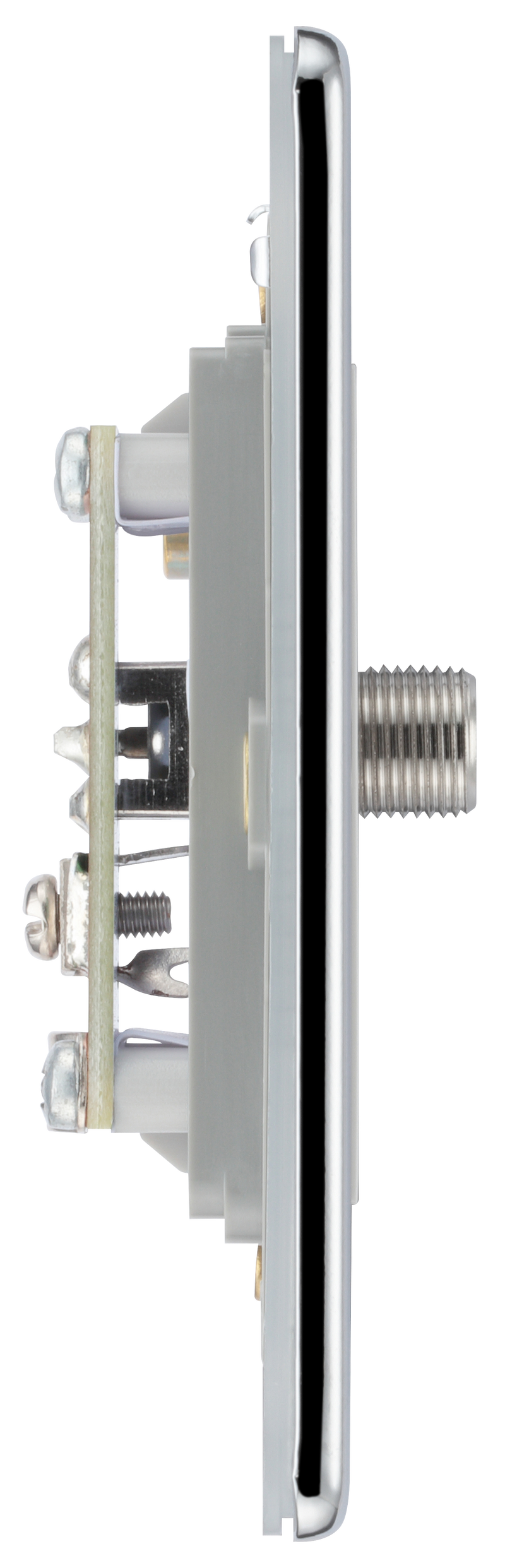 BG Electrical Flatplate Screwless Polished Chrome - Single, satellite