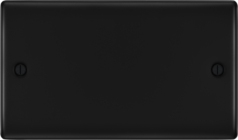 BG Electrical Nexus Metal Matt Black - Double, blank plate