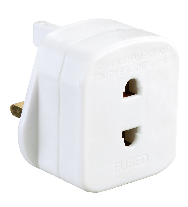 Masterplug Basic - Shaver Adaptor, 1A, White