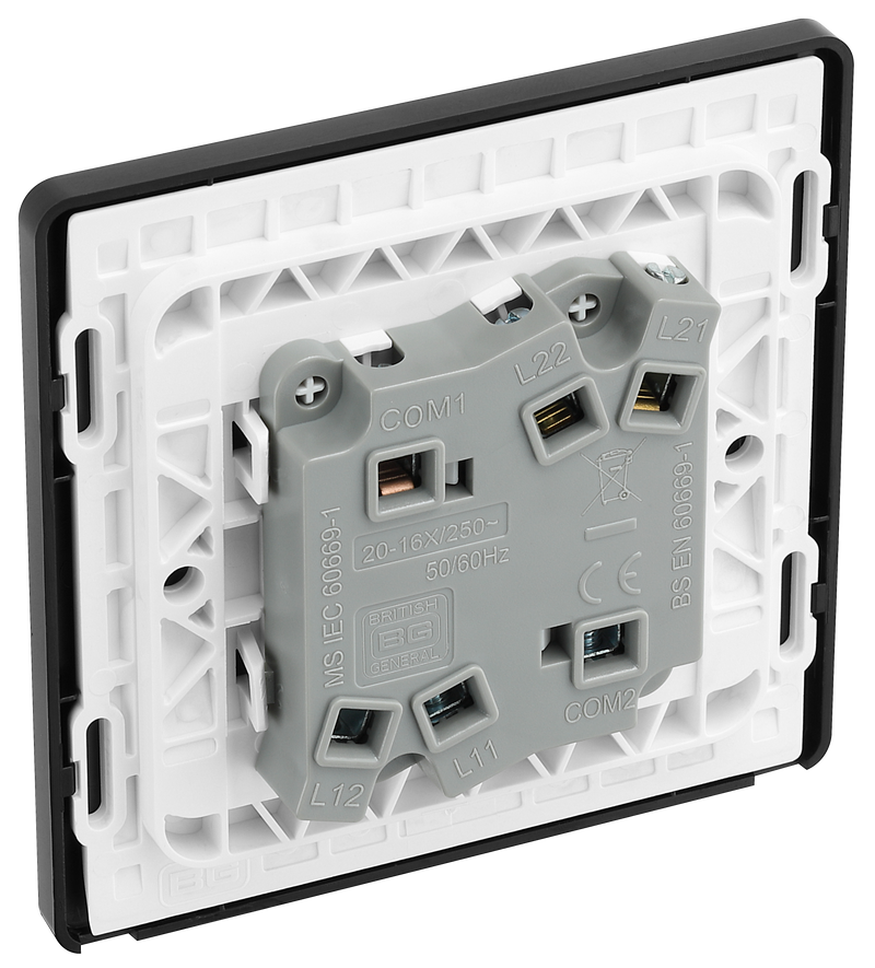 BG Electrical Evolve Satin Brass - Double, 2 way switch, wide rocker