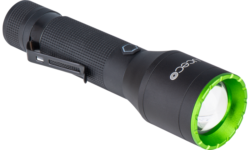 Luceco Hand Torch - Multi Focus LED Hand Torch, USB-C Rechargeable, Inspection Light, 3 Lighting Modes, IP44, 9W, 1000lm, 6500K