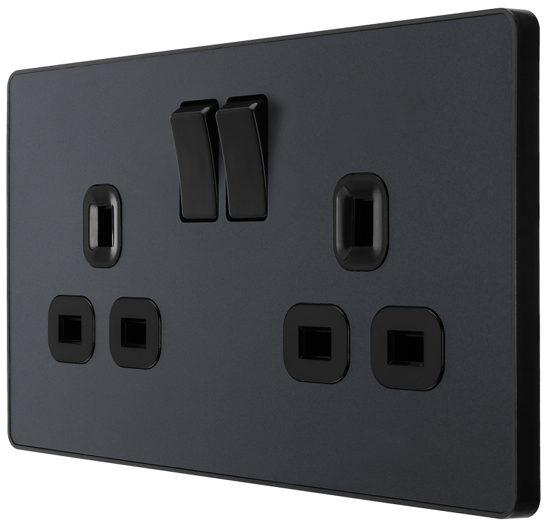BG Electrical Evolve Matt Grey - Double, switched, single pole