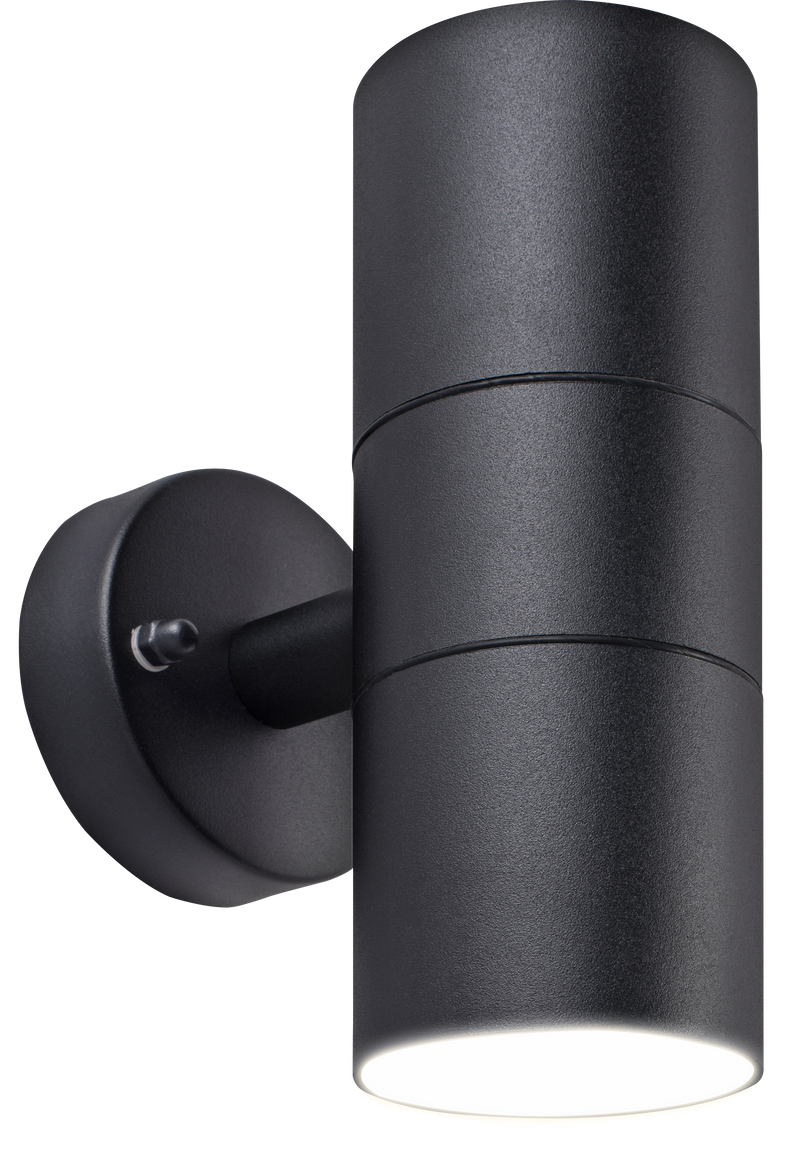 Luceco Azurar Wall Light - Exterior decorative up / down wall light GU10 finished in black
