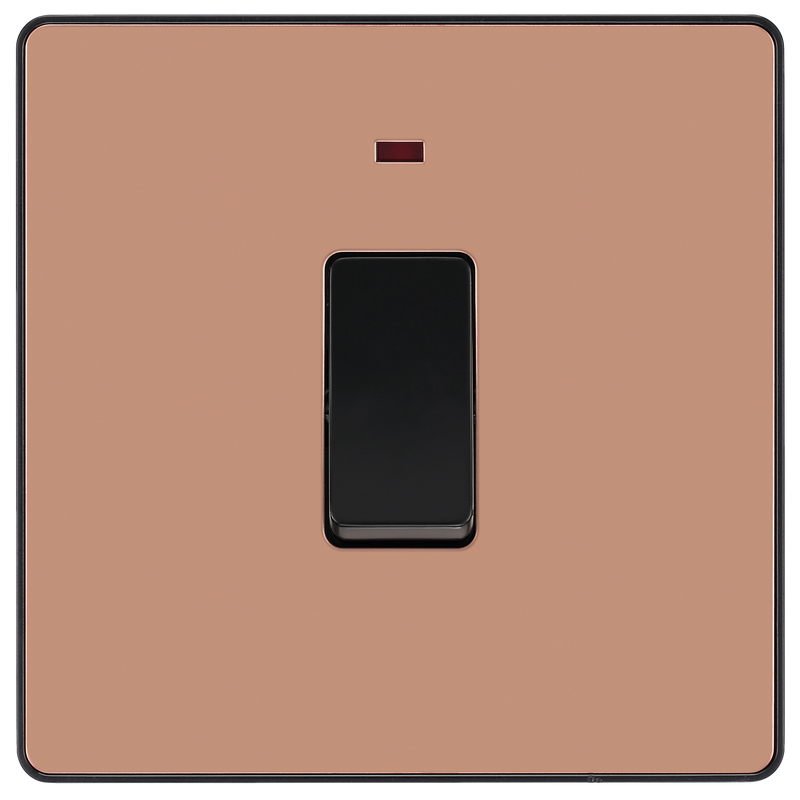 BG Electrical Evolve Polished Copper - 20A, double pole, with indicator