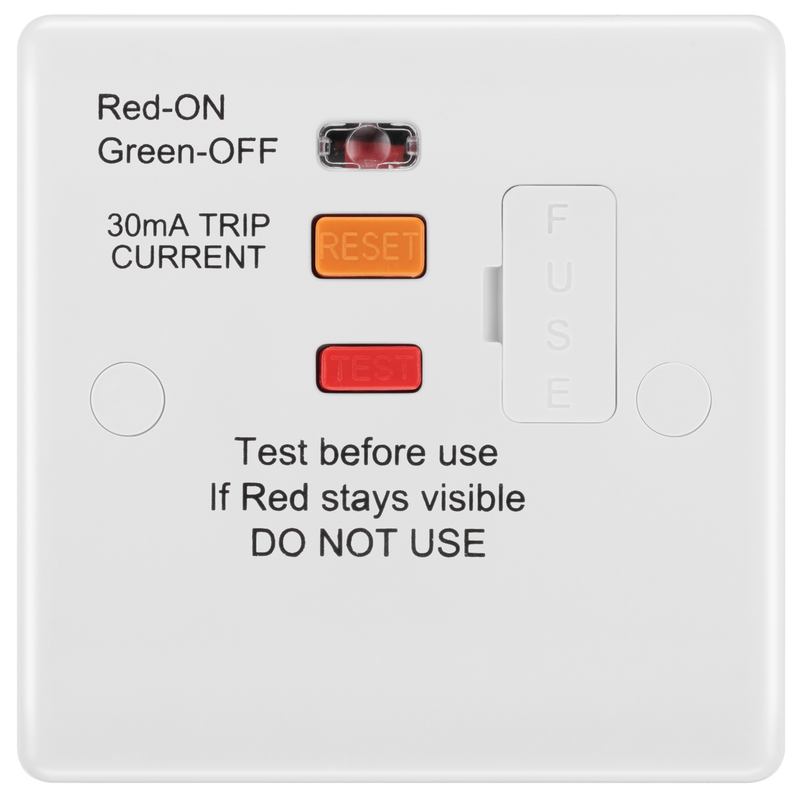 BG Electrical 800 Series - Fused unswitched,with Type A RCD and flex outlet