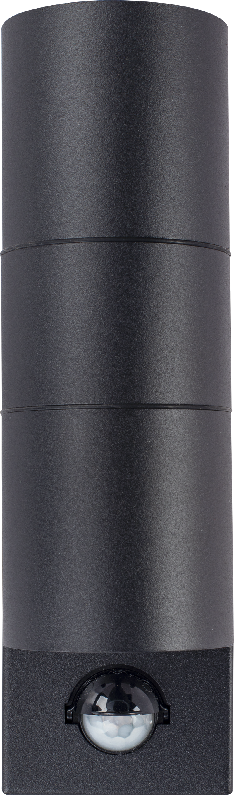 Luceco Azurar Wall Light - Exterior decorative up / down wall light GU10 with PIR finished in black