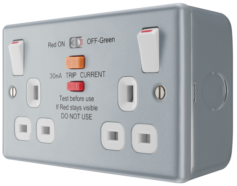 BG Electrical Metal Clad - Double switched, with integrated Type A RCD