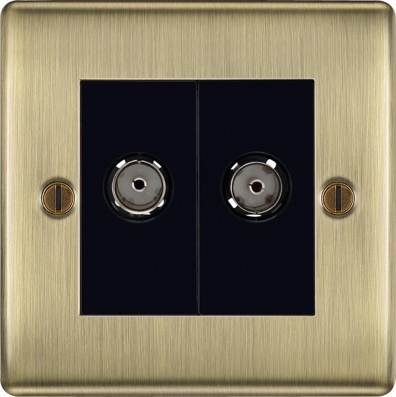 BG Electrical Nexus Metal Antique Brass - Double, TV/FM