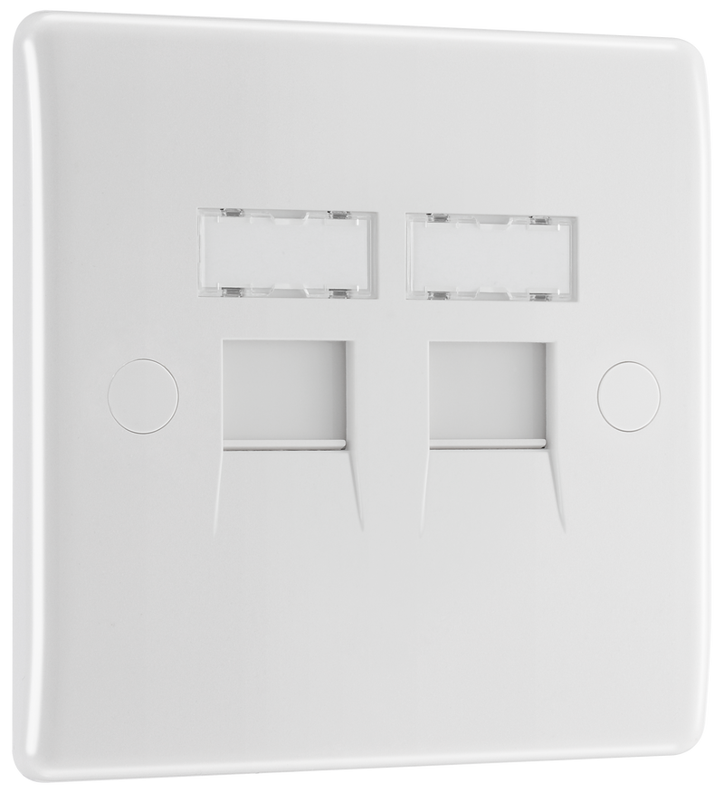 BG Electrical 800 Series - Double, RJ45 data socket (screw)
