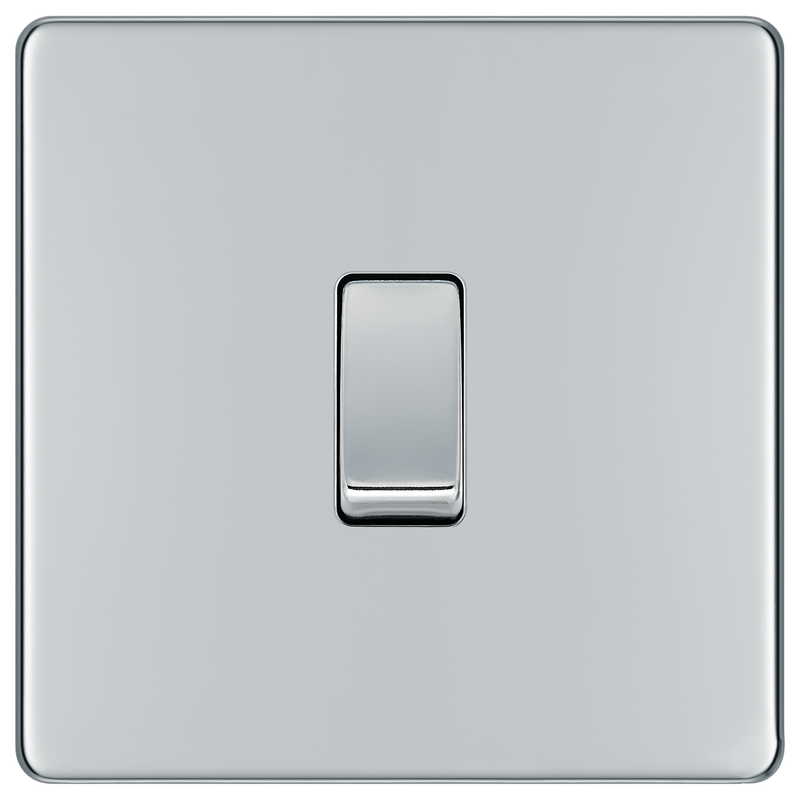 BG Electrical Flatplate Screwless Polished Chrome - Intermediate switch