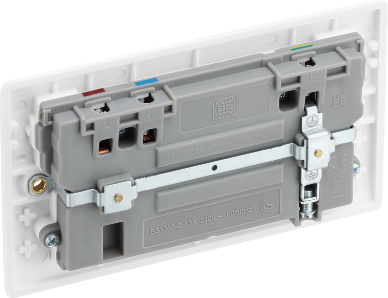BG Electrical 800 Series - Double switched single pole, with USB A + C (22W)