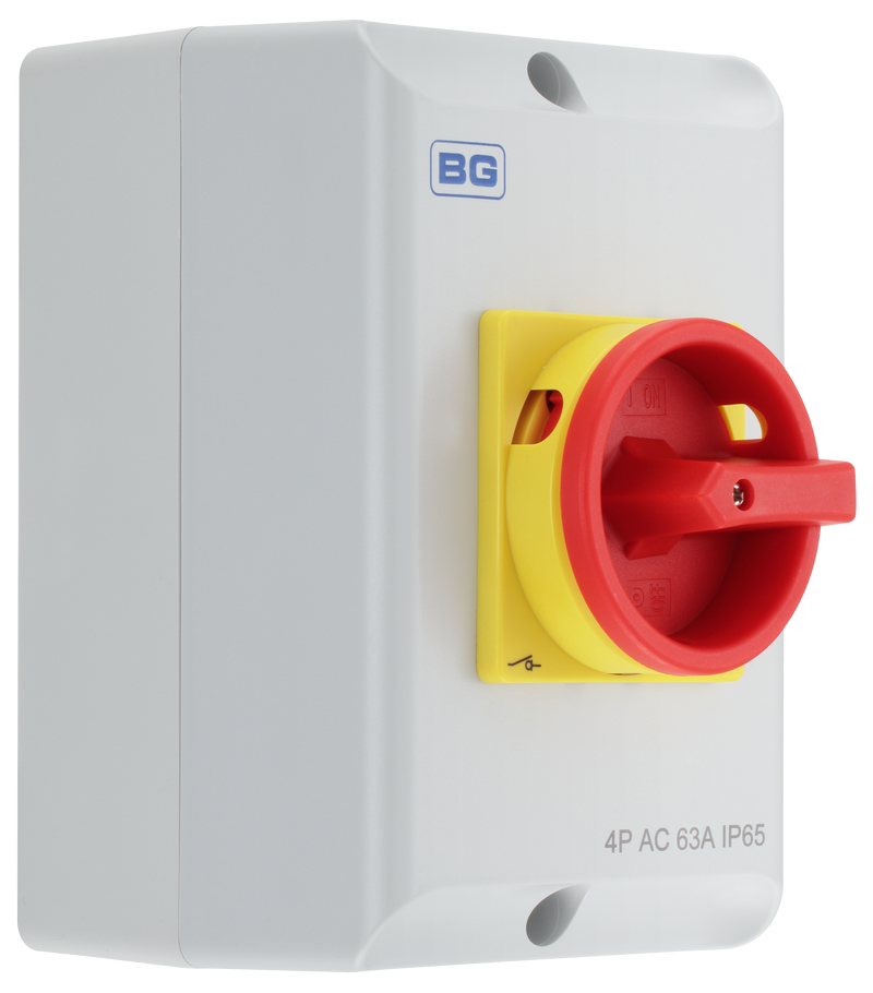 BG Circuit Protection Rotary Isolator 4 Pole - 63A, 4-Pole AC, Rotary Isolator