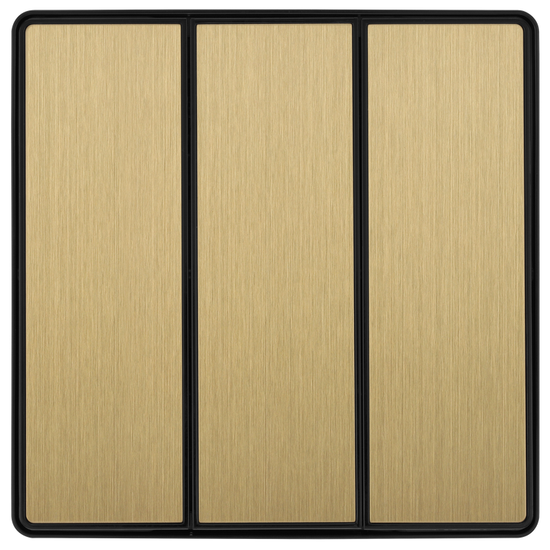 BG Electrical Evolve Satin Brass - Triple, 2 way switch, edge rocker