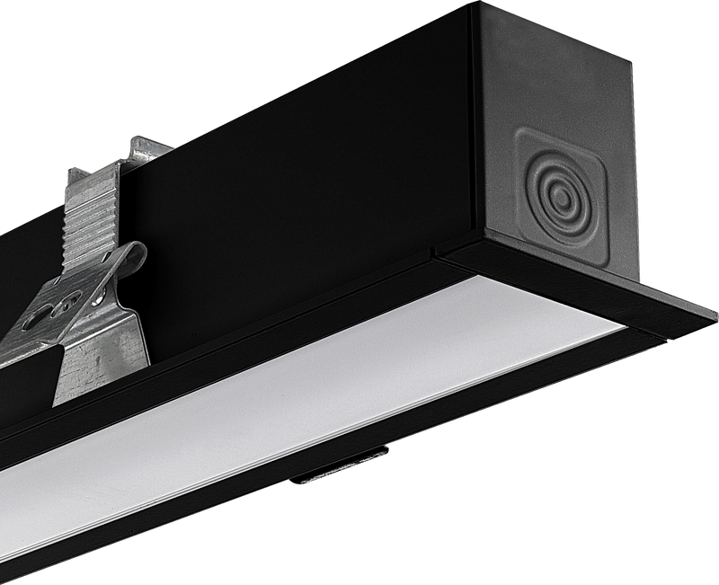 Luceco Contour Recessed - Contour 602mm recessed module 600lumens with fixed output driver finished in black