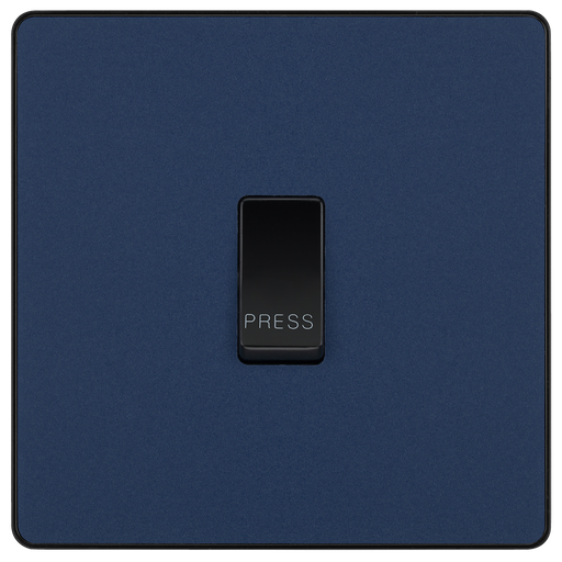 BG Electrical Evolve Matt Blue - Single, bell push switch