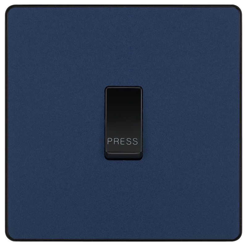 BG Electrical Evolve Matt Blue - Single, bell push switch