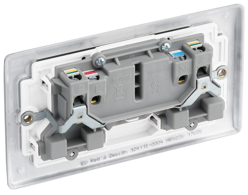 BG Electrical Nexus Metal Brushed Steel - Double, switched, double pole