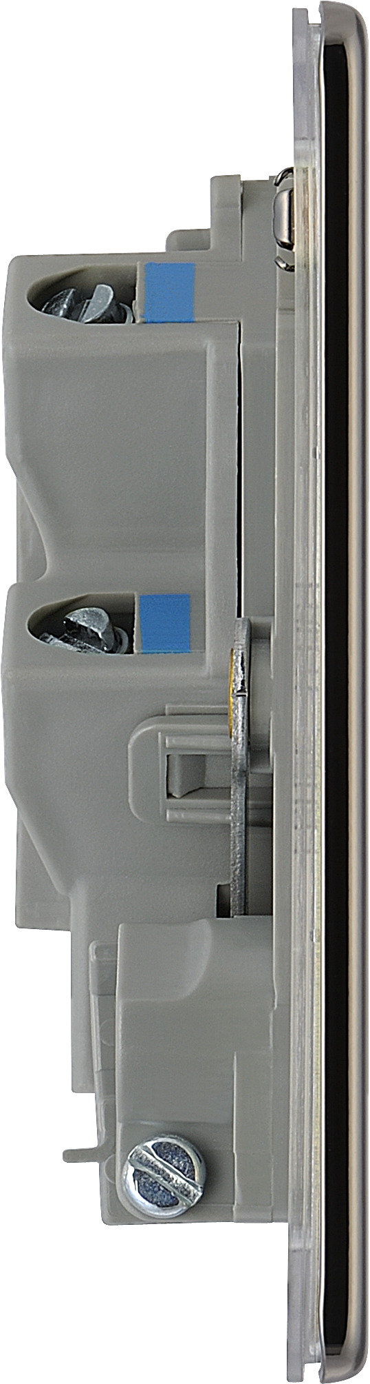 BG Electrical Flatplate Screwless Black Nickel - Unswitched and fused with flex outlet