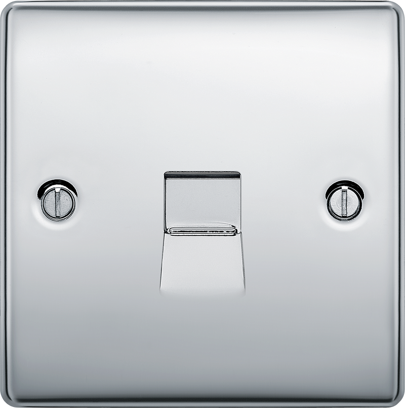 BG Electrical Nexus Metal Polished Chrome - Single, telephone socket, secondary
