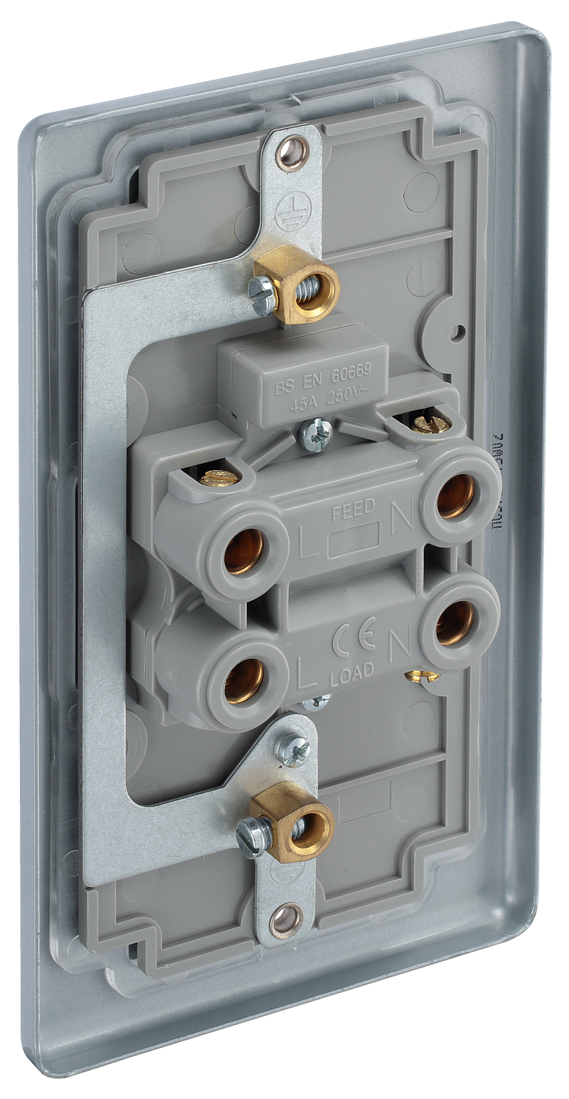 BG Electrical Metal Clad - 45A, double pole, large plate, with indicator