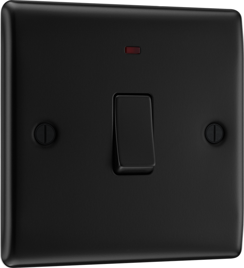 BG Electrical Nexus Metal Matt Black - 20A, double pole, with indicator