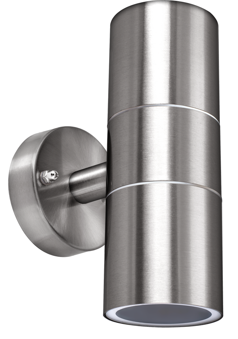 Luceco Azurar Wall Light - Exterior decorative up / down wall light GU10 stainless steel