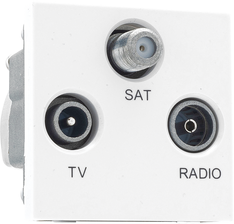 BG Electrical Euro Module - TV radio and satellite - TV IEC male, radio IEC female, satellite female