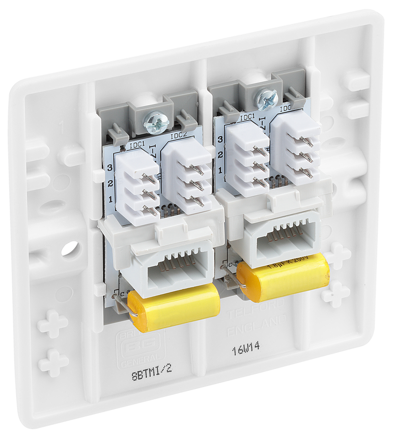 BG Electrical 800 Series - Double, telephone socket, master (IDC)
