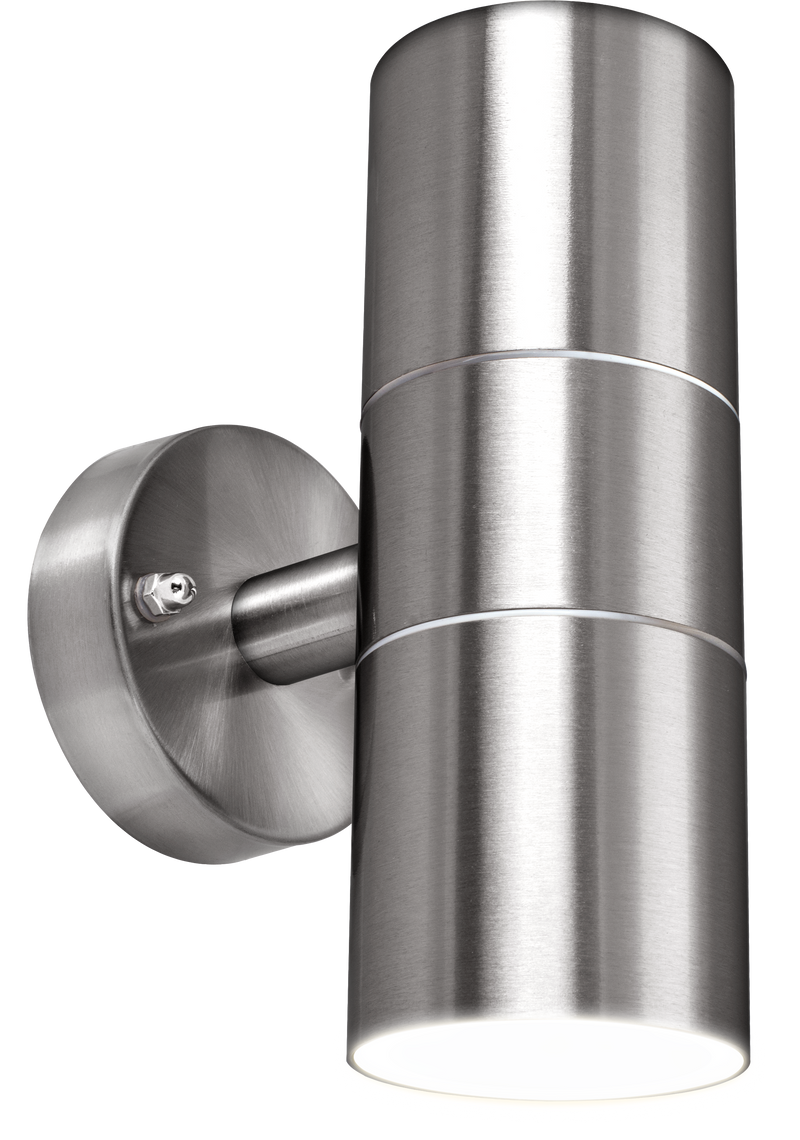 Luceco Azurar Wall Light - Exterior decorative up / down wall light GU10 stainless steel