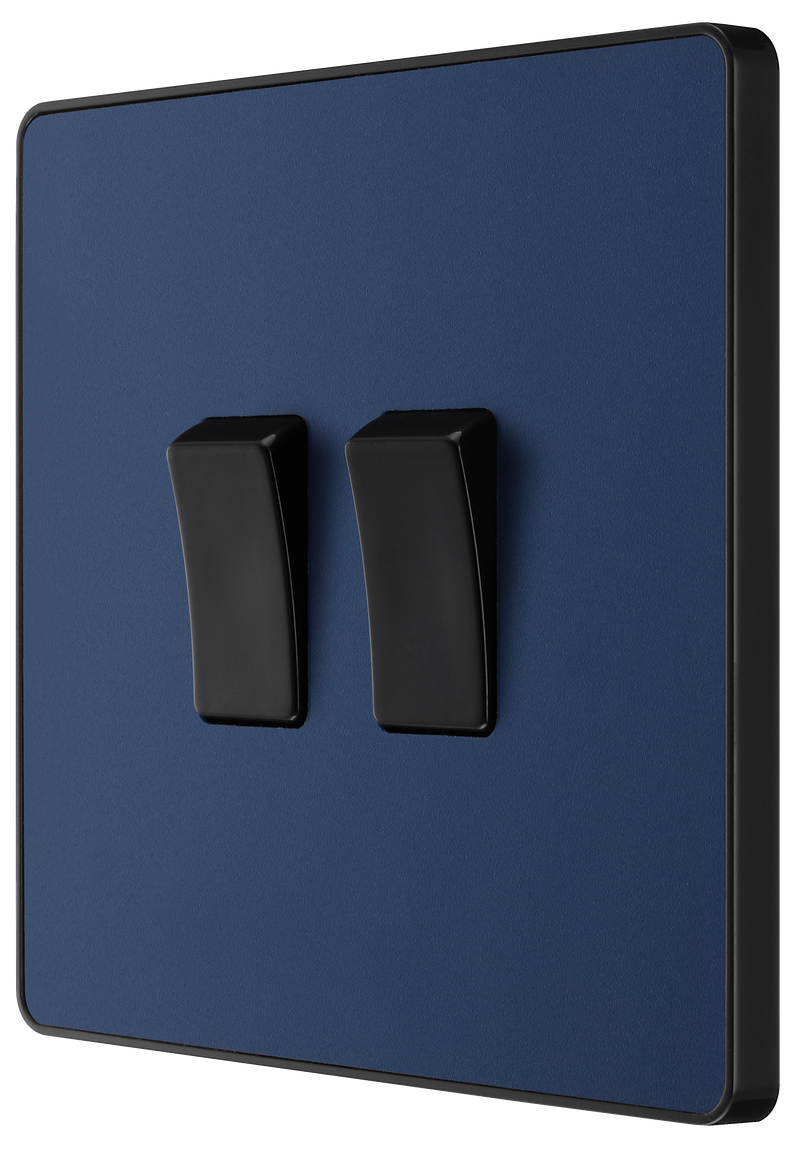 BG Electrical Evolve Matt Blue - Double, 2 way switch