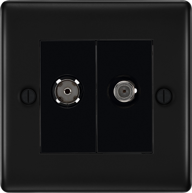BG Electrical Nexus Metal Matt Black - Double satellite and co-axial