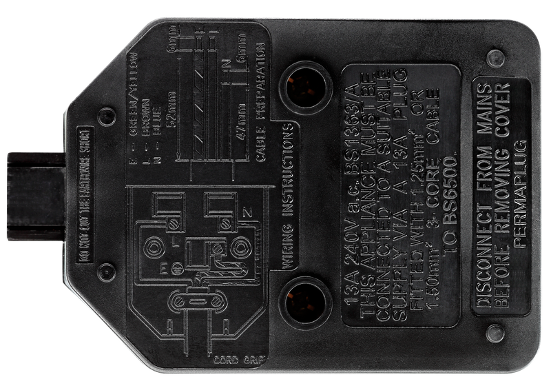 Masterplug Work - 1 Socket, 13A, Black