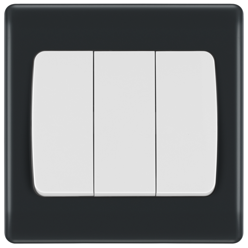 BG Electrical Part M - Triple, 2 way switch, wide rocker