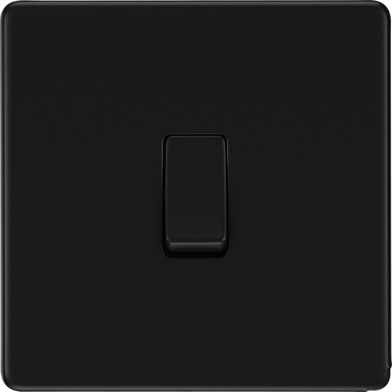 BG Electrical Flatplate Screwless Matt Black - Single 2 way switch