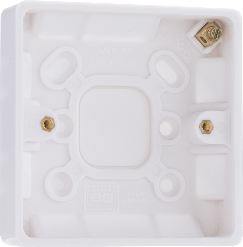 BG Electrical 800 Series - Single with earth terminal, 19mm