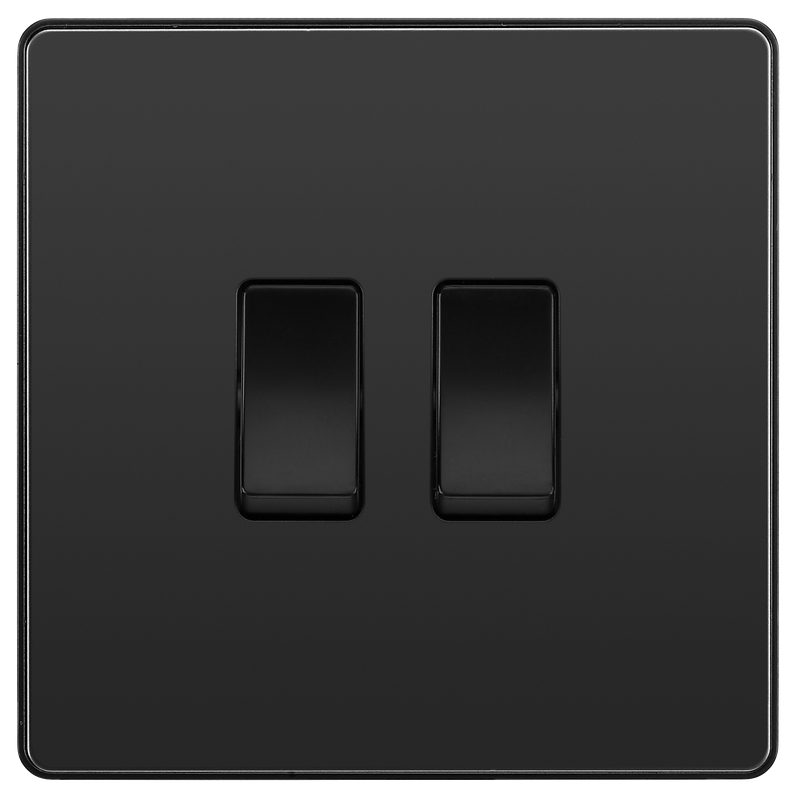 BG Electrical Evolve Black Chrome - Double, 2 way switch