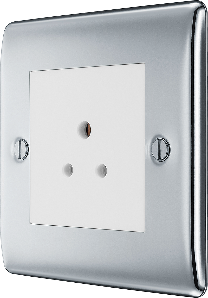 BG Electrical Nexus Metal Polished Chrome - 2A, Single, unswitched, round pin
