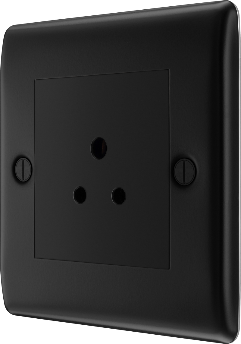 BG Electrical Nexus Metal Matt Black - 2A, Single, unswitched, round pin