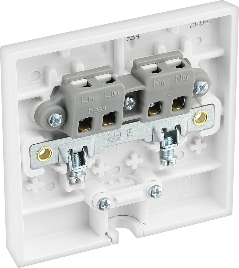 BG Electrical 900 Series - 25A Single, Flex outlet plate, bottom entry