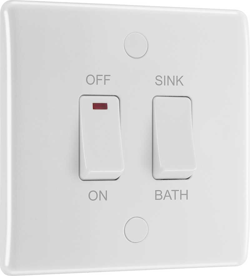 BG Electrical 800 Series - 20A, double pole, immersion switch, marked "sink/bath"