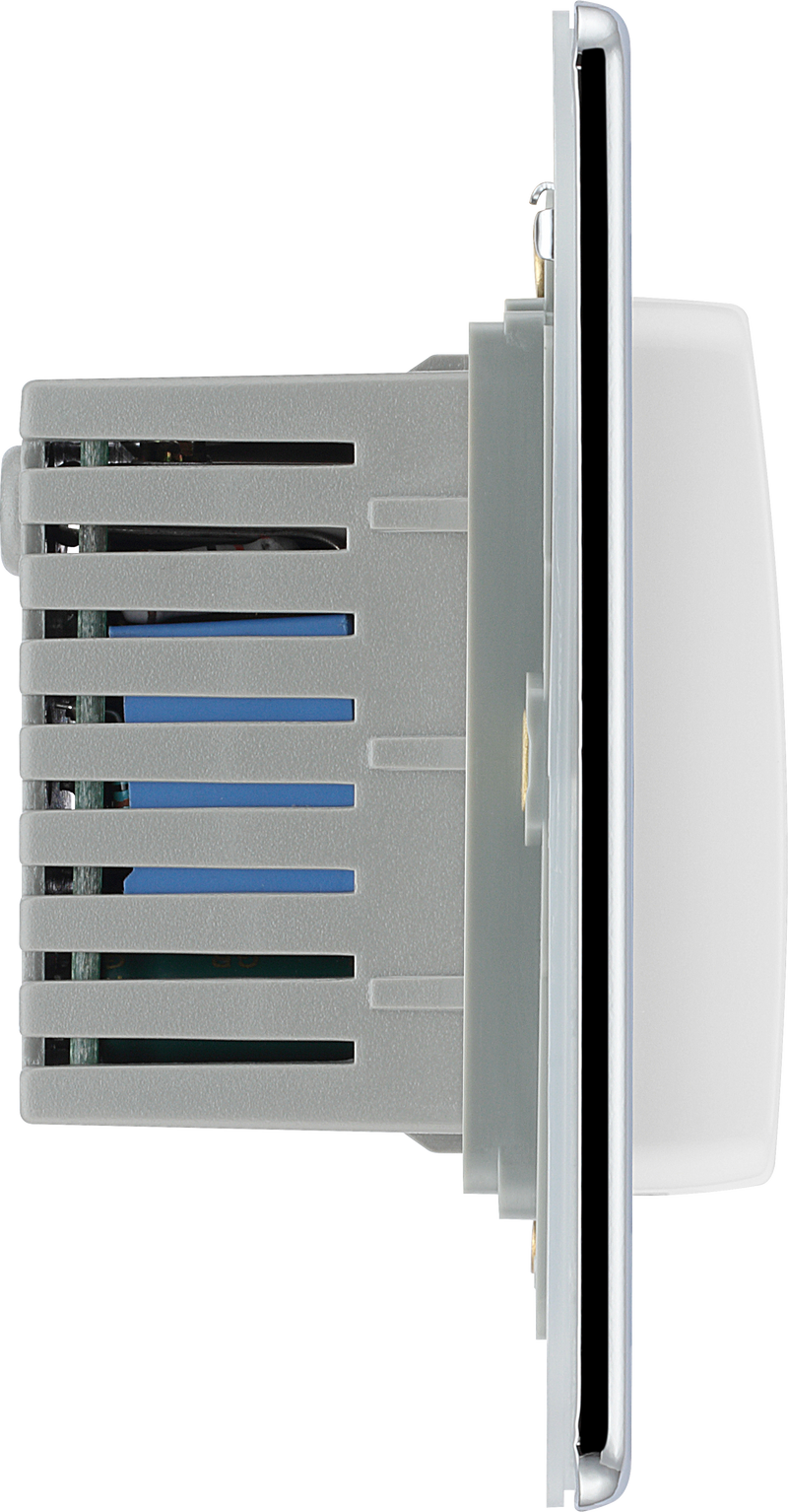 BG Electrical Flatplate Screwless Polished Chrome - Hotel key card switch