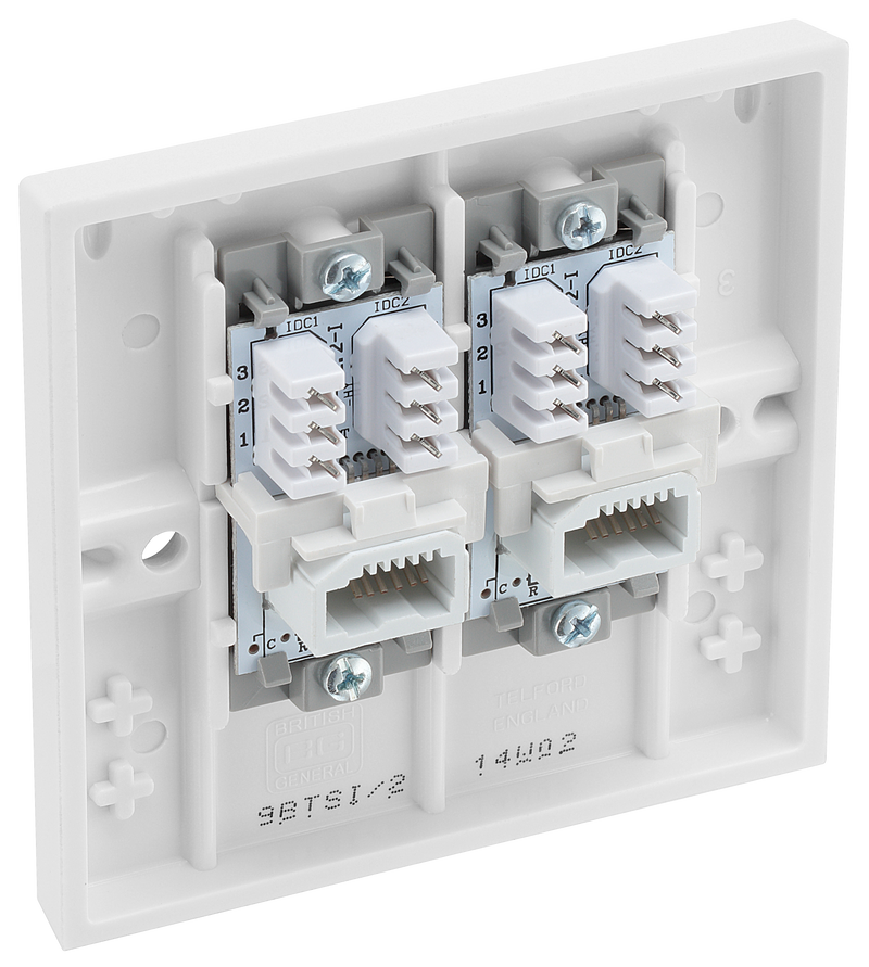 BG Electrical 900 Series - Double, telephone socket, secondary (IDC)