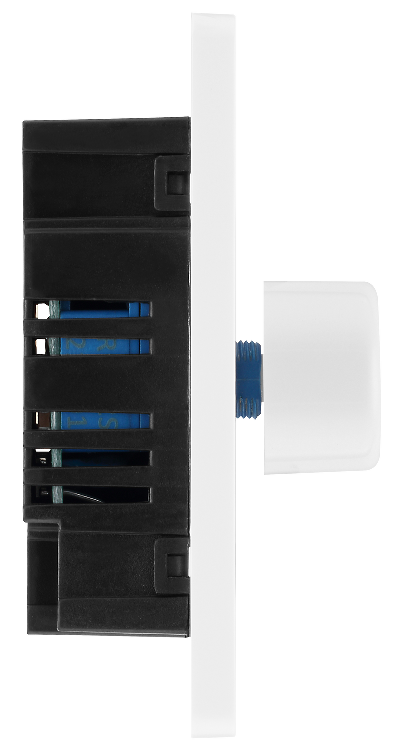 BG Electrical Evolve Pearlescent White - Double, 2 way push 200W
