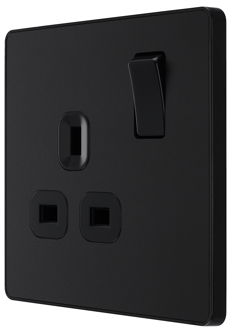 BG Electrical Evolve Matt Black - Single, switched, single pole