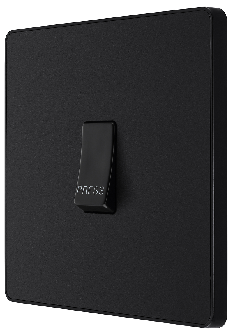 BG Electrical Evolve Matt Black - Single, bell push switch