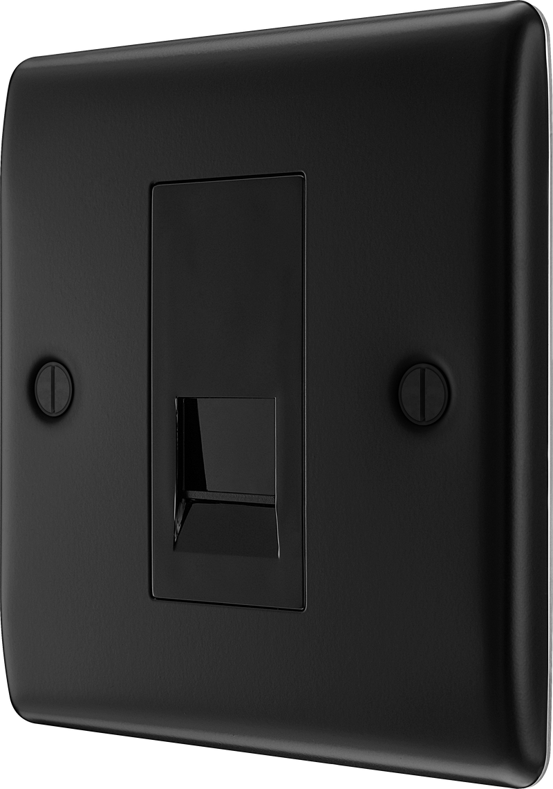 BG Electrical Nexus Metal Matt Black - Single, telephone socket, secondary